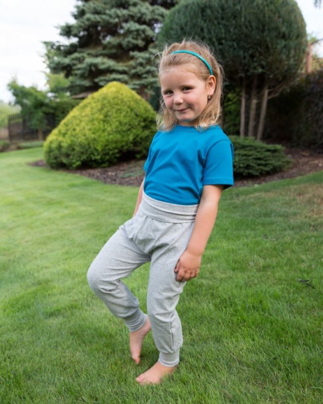 Baggy pants for kids, grey melange