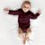Baby wrap bodysuit onesie, bordeaux
