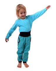 Kids softshell trousers (autumn/winter), turquoise