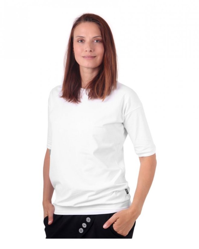 Dámské oversized tričko Darina, bílé - Velikost: L/XL