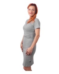 Women’s dress Amalie, suitable for breastfeeding, grey melange