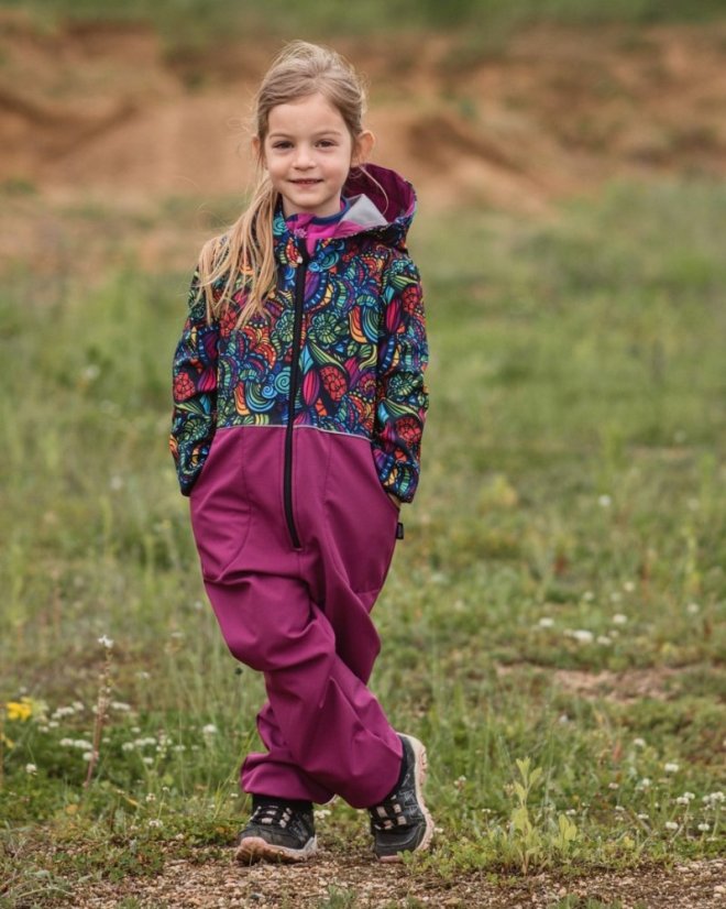 Softshell-Overall für Kinder – bunte Muscheln