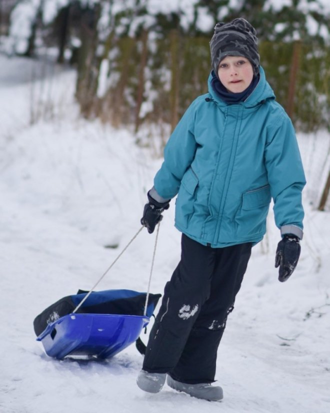 Dětská zimní bunda s lepenými švy, tyrkysová - Velikost: 98