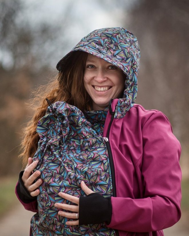 Softshell Tragejacke Alva, fuchsia mit Dreiecken