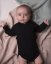 Baby wrap bodysuit onesie, black - Size: 56