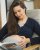 Maternity and breast-feeding pyjamas, long, dark blue + grey