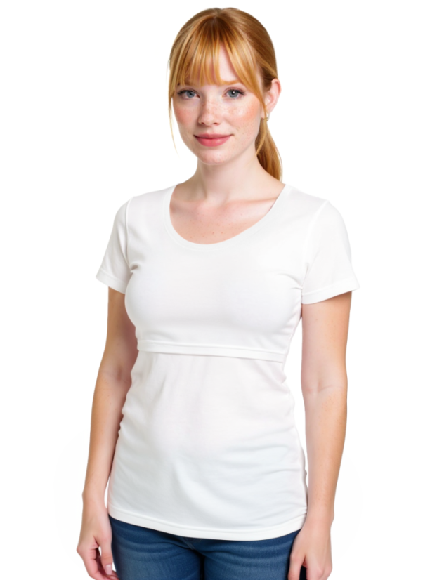 Kojicí tričko Kateřina, krátký rukáv, bílé