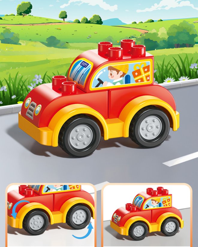 Stavebnice restaurace s autem, 115 dílků, pro děti od 3 let