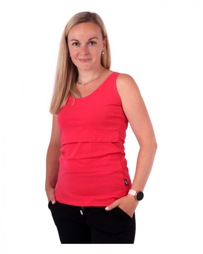 Breast-feeding T-shirt Katerina, no sleeves, SALMON PINK