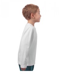 Detské tričko, dlhý rukáv, biele