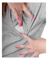 Breast-feeding T-shirt Lea, short sleeves, grey melange