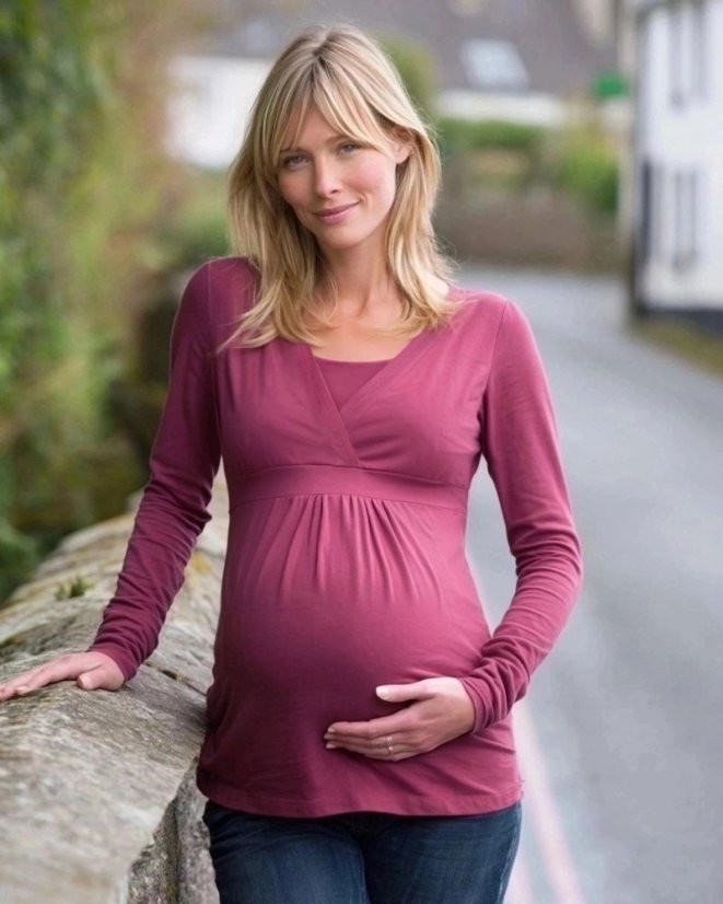 ANICKA - maternity and breast-feeding tunic, CYCLAMEN - Size: S/M