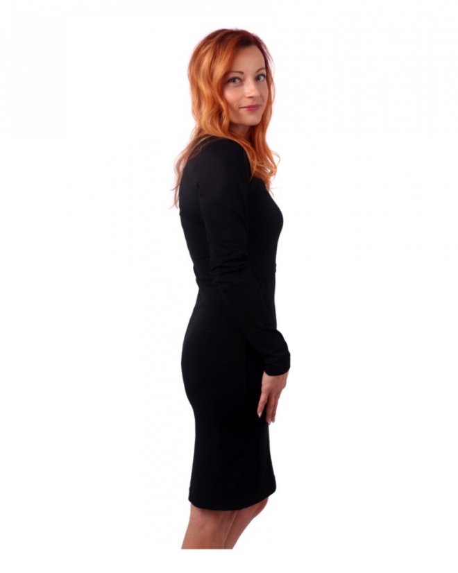 Breast-feeding dress Elena, long sleeves, black - Size: M/L