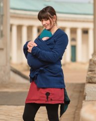 Maternity and babywearing wrapping fleece jacket Zina, DARK BLUE