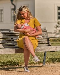 Nursing dress Thea, mustard