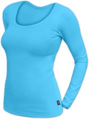 Women’s T-shirt Brigita, long sleeves, turquoise