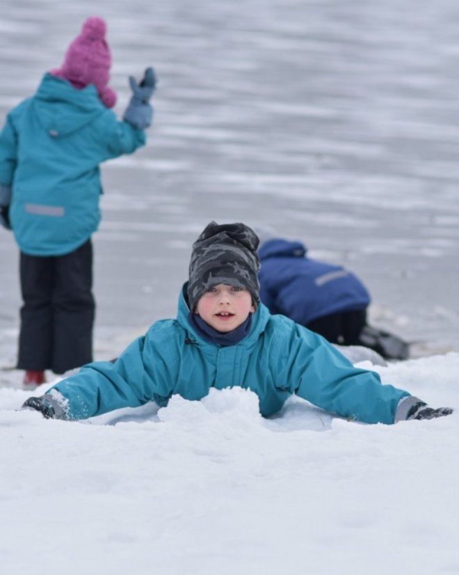 Winterjacke für Kinder, türkis