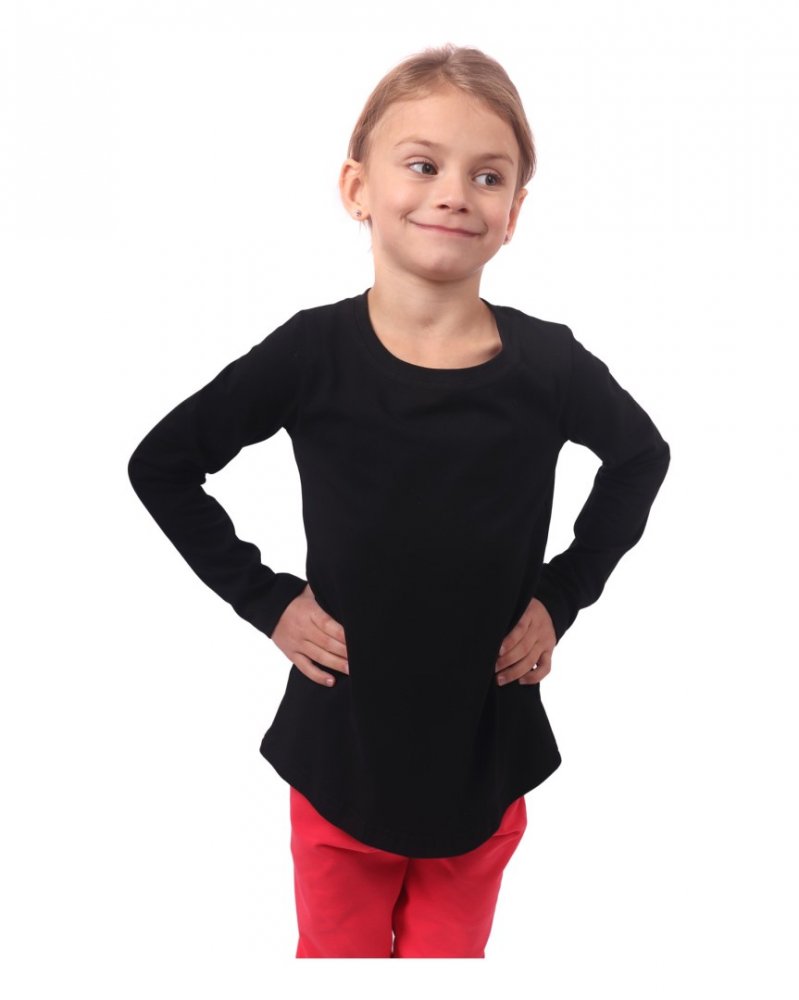 【特別セール品】 Girls' T-shirt, long sleeve, black :: Jozanek.com Dance