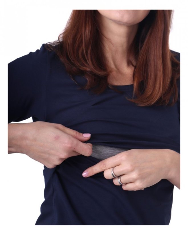 Nursing T-shirt Catherine, 3/4 sleeves – dark blue - Size: M/L