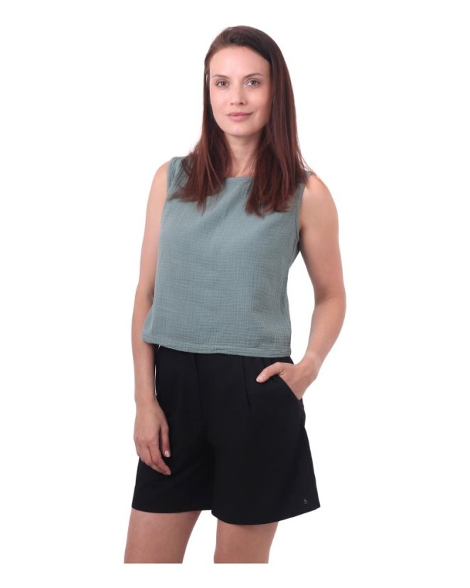 Damen-Shorts aus Leinen, schwarz - Größe: 46