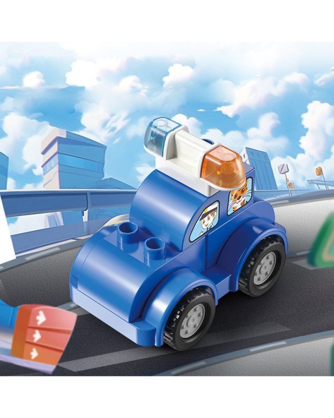 Stavebnice auto-robot 6v1, velké kompatibilní kostky pro děti od 3 let, 57 dílků