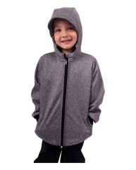 Dětská softshellová bunda, šedý melír