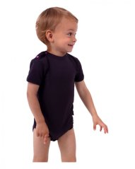Kojenecké body, krátký rukáv, švestkově fialové