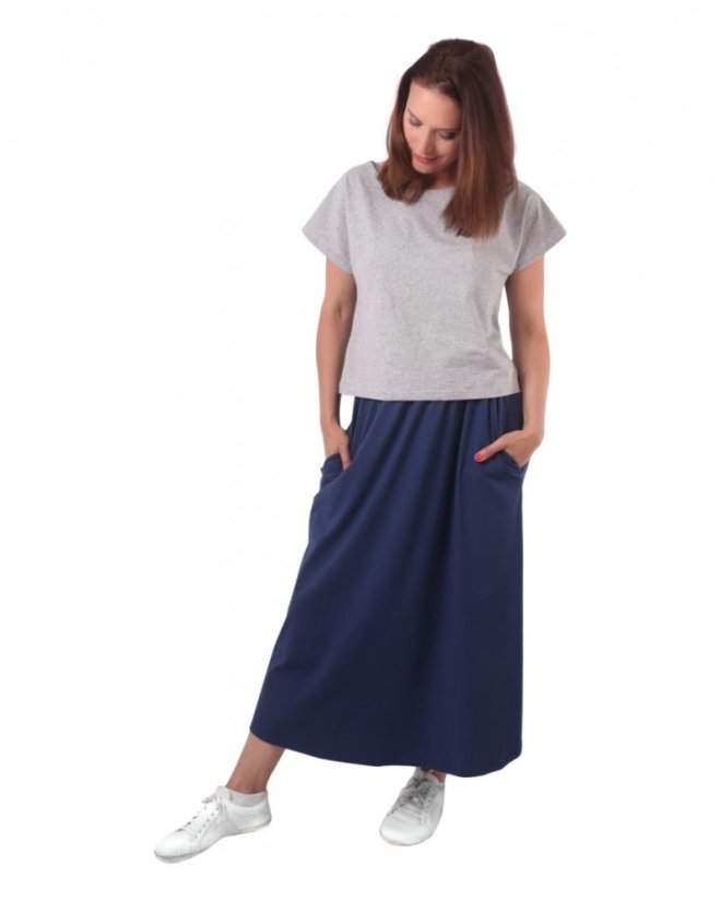 Crop top tričko Edita, šedý melír - Velikost: S/M