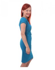 Dámske šaty (i na dojčenie) Amálie, mini rukáv, tmavý tyrkys