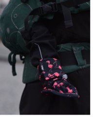 Zimní softshellové capáčky pro miminka – plameňáci