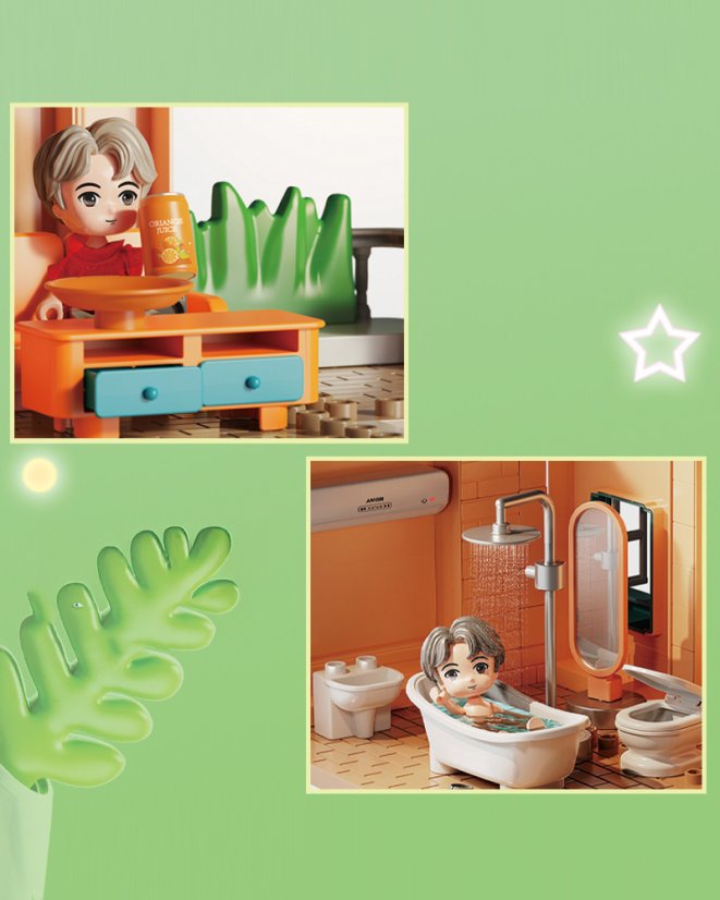 Stavebnice čtyřpatrový dům s LED a autem, 690 dílků, pro děti od 3 let