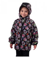Dětská softshellová bunda, barevné lebky