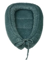 Baby nest for newborns – large MINKY design from birth, green