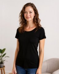 T-Shirt für Damen Brigita, kurze Ärmel, schwarz