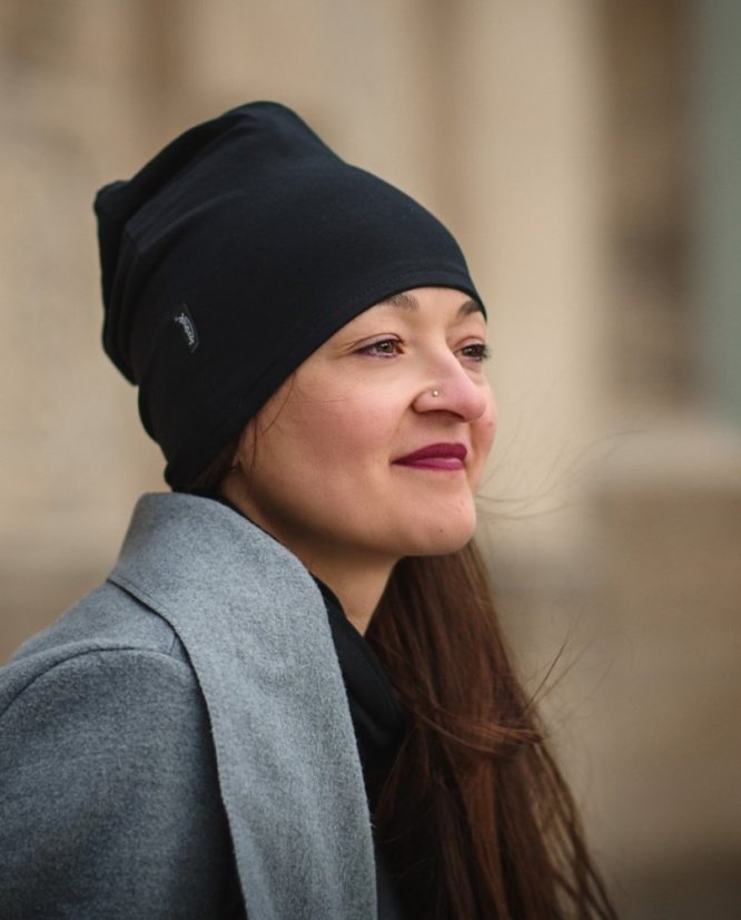 Baumwollmütze für Damen,schwarz L