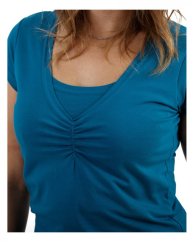 Breast-feeding T-shirt, short sleeves, DARK TURQUOISE