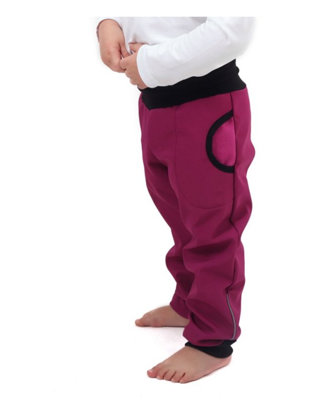 Kids softshell trousers (autumn/winter), fuchsia