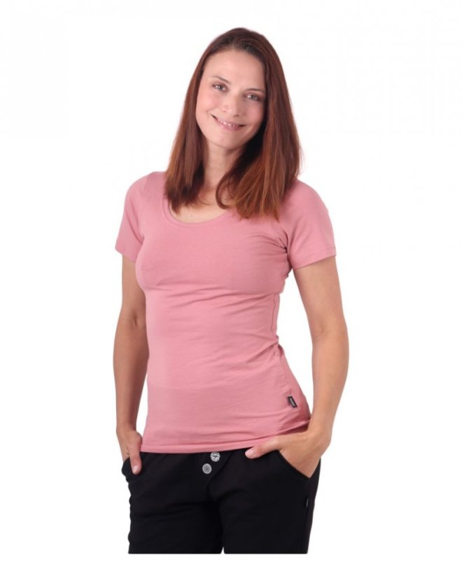 Dámské tričko Brigita, krátký rukáv, starorůžová - Velikost: L/XL