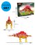 Stavebnice dinosaurus Stegosaurus (36 cm dlouhý) s pohyblivými prvky, 697 dílků