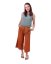 Cullotes-Leinenhose für Damen, Zimtfarbe - Größe: 46