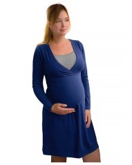 Maternity and breast-feeding nightdress Eva, dark blue