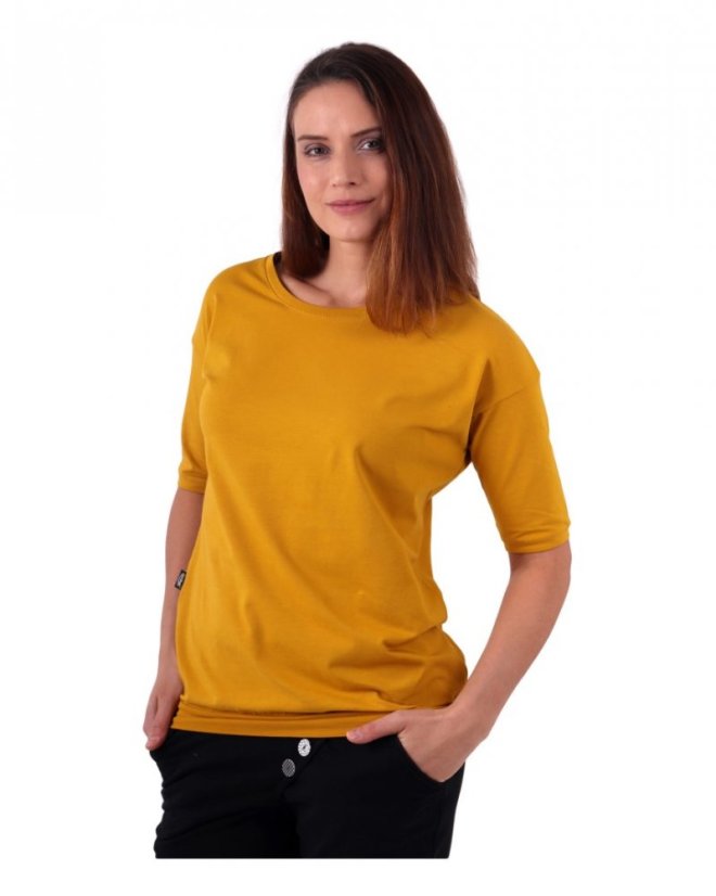 Dámské oversized tričko Darina, hořčicové