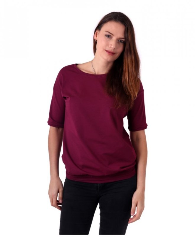 Dámské oversized tričko Darina, cyklámen - Velikost: M/L