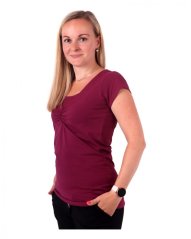 Klaudia Still-T-Shirt, farbiger Einsatz, kurzarm, cyclamen