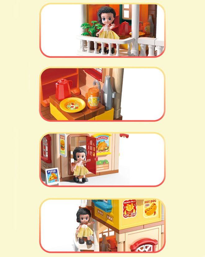 Stavebnice restaurace s autem, 115 dílků, pro děti od 3 let