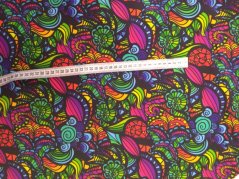 Winter softshell with fleece, 1 meter, printed snails multi-coloured