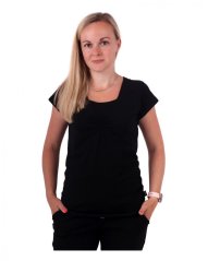 Breast-feeding T-shirt Klaudie, short sleeves, BLACK