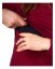 Breast-feeding roll-colar T-shirt Katerina, wine red - Size: XS/S