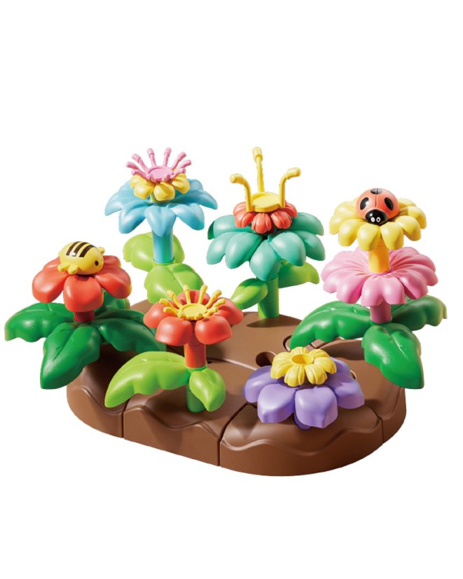 Stavebnica kvetinová záhradka so zvieratkami, 38 dielikov, pre deti od 3 rokov