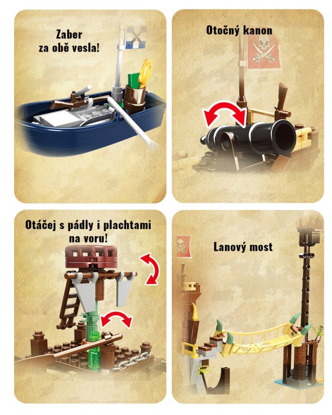 Stavebnice Pirátská pevnost, 442 dílků